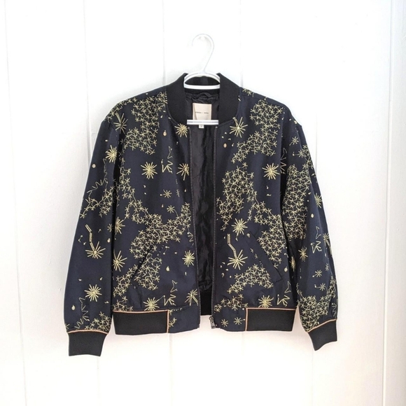 Silence + noise urban outfitters bomber jacket celestial starry constellation - Picture 2 of 6